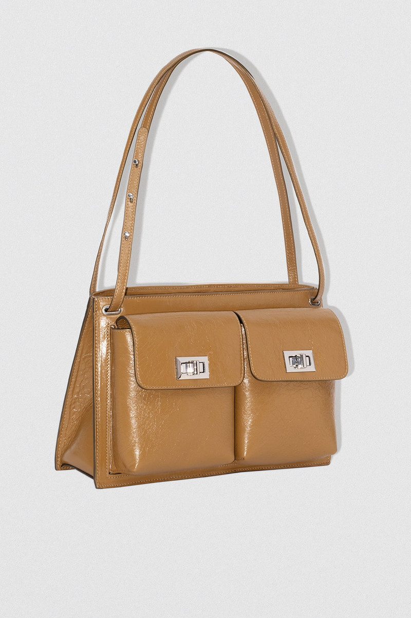 BY FAR BILLY TOTE SPARROW CREASED LEATHER outlook