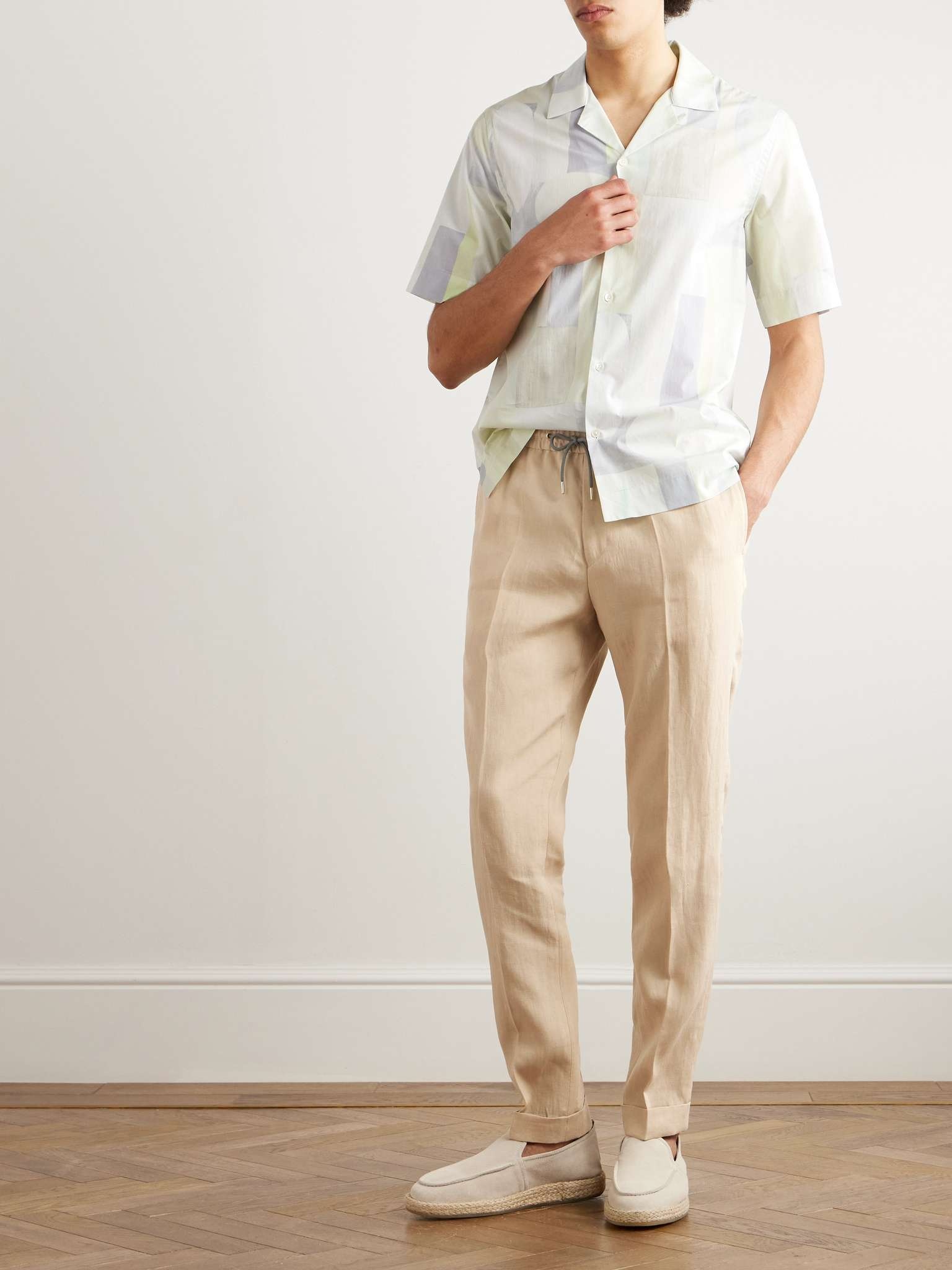 Straight-Leg Linen Drawstring Trousers - 2