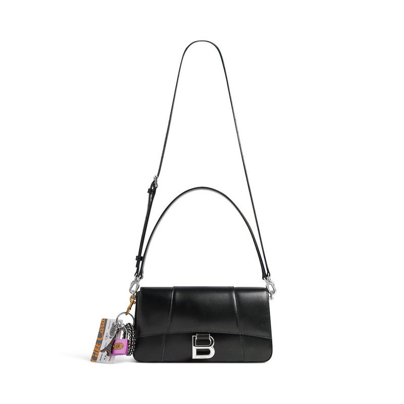 Women's Hourglass Medium Sling Bag With Charms in Black 4