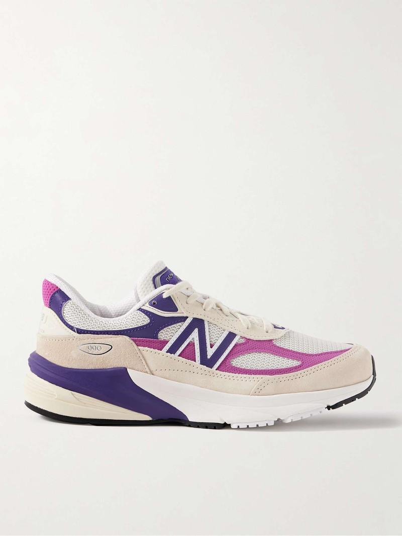 990v6 Suede-Trimmed Mesh Sneakers - 1
