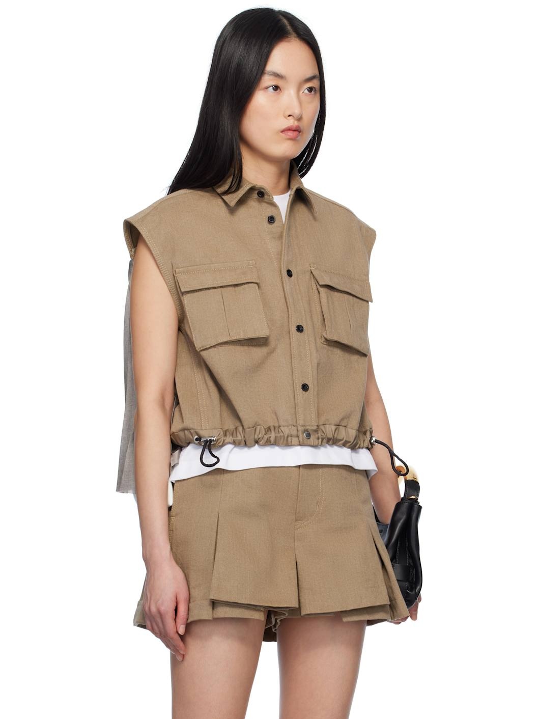 Beige Mix Denim Shirt - 2