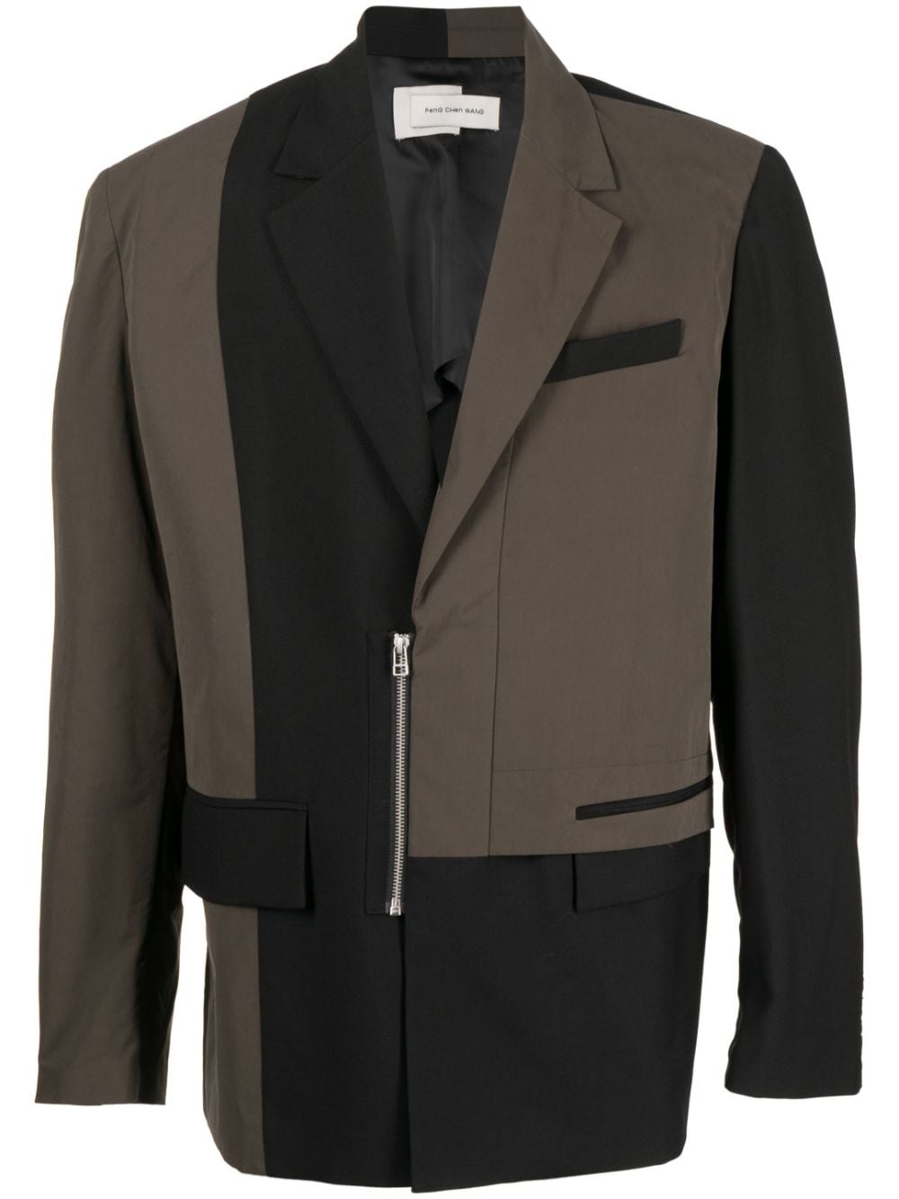 two-tone notched-lapels blazer - 1