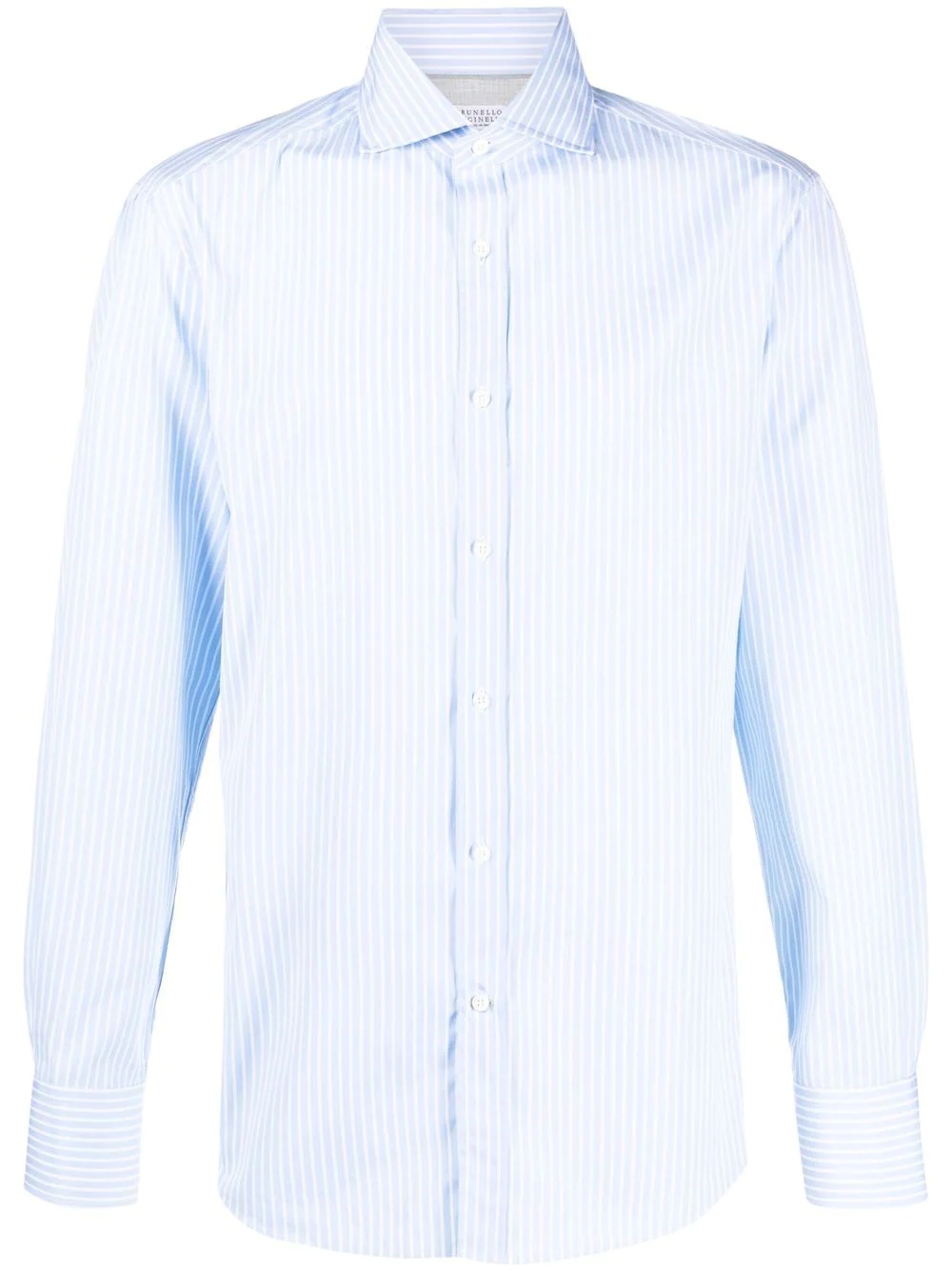 stripe-print cutaway-collar shirt - 1