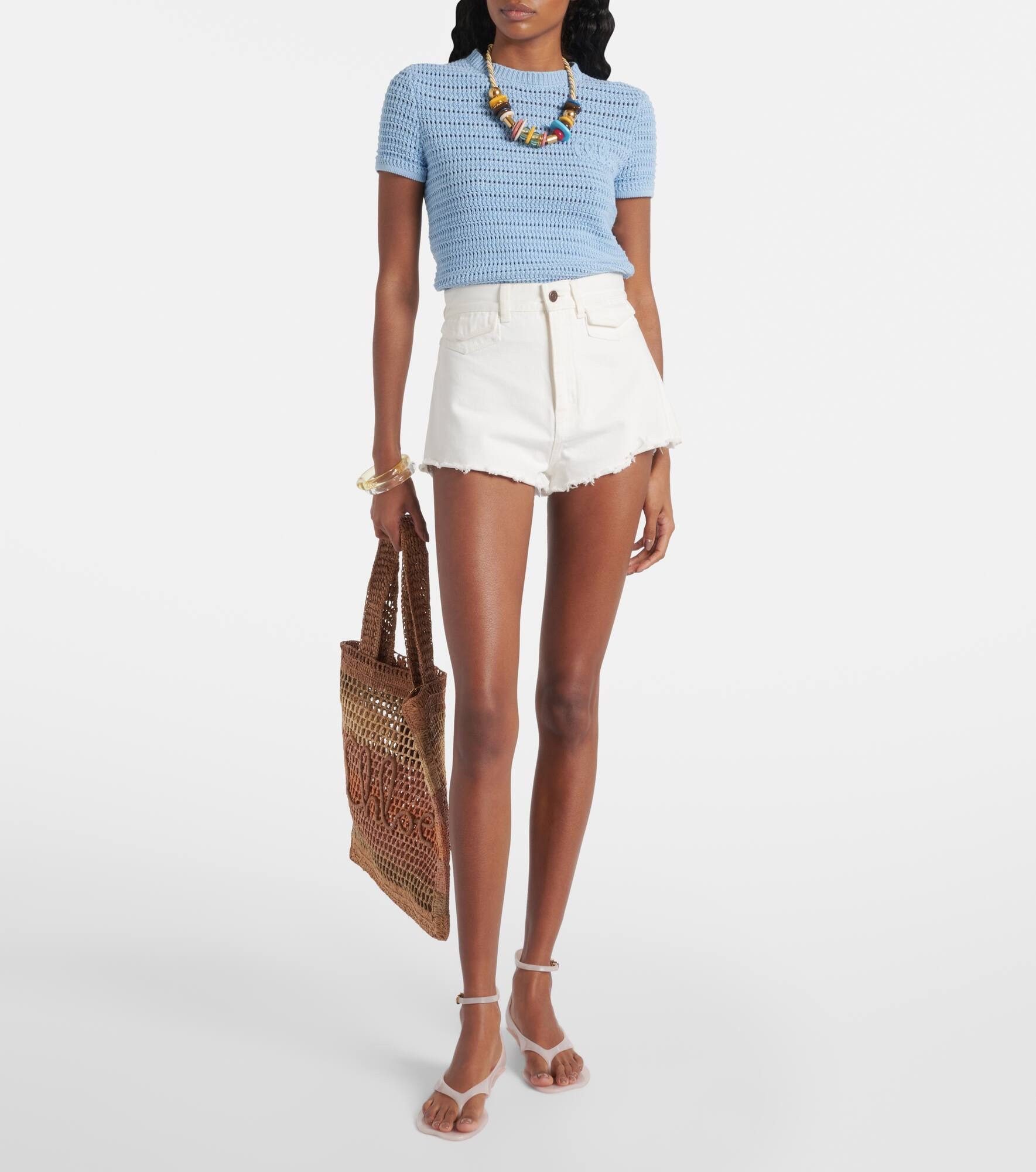 Distressed denim shorts - 2