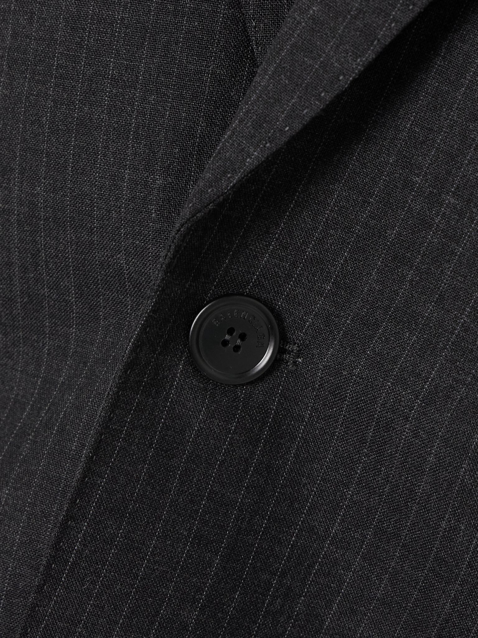 Oversized pinstriped wool blazer Dark gray - 5