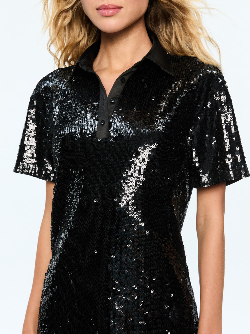TREVA SEQUIN BOXY OVERSIZED 폴로 드레스 5