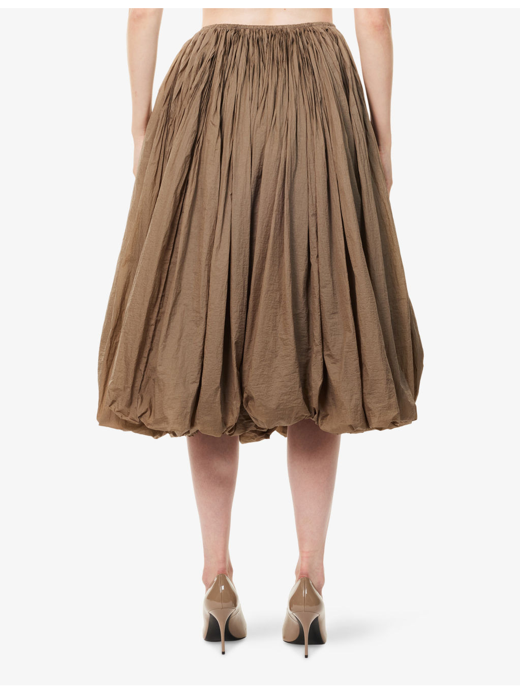 Bubble-Hem Pleated Crepe-Jersey Maxi Skirt - 4