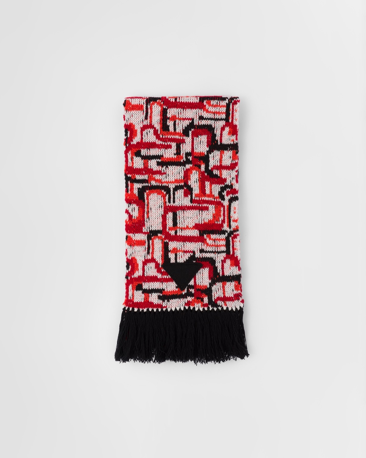 Wool and cashmere jacquard scarf - 1