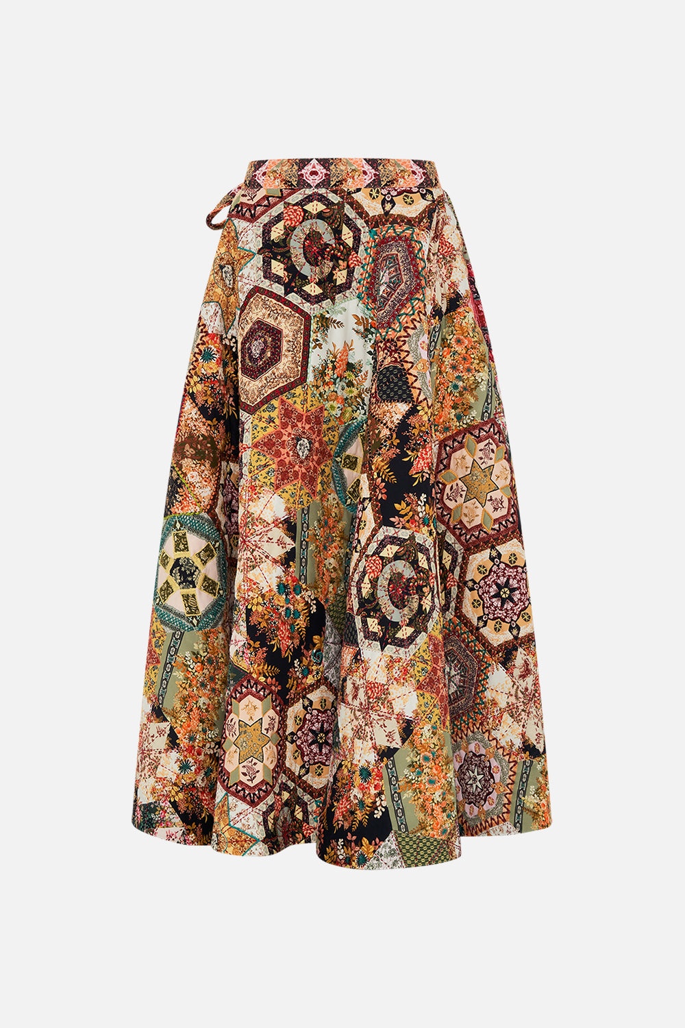 REVERSIBLE EMBROIDERED QUILTED WRAP SKIRT - 7