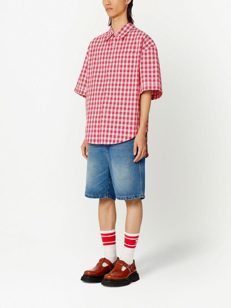 AMI Paris checked short-sleeve shirt outlook