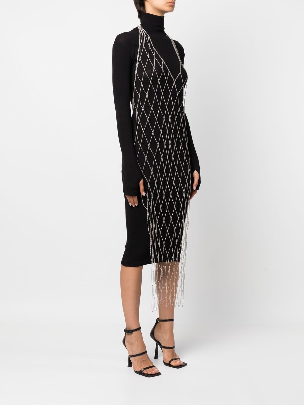 crystal-embellished halterneck dress - 3