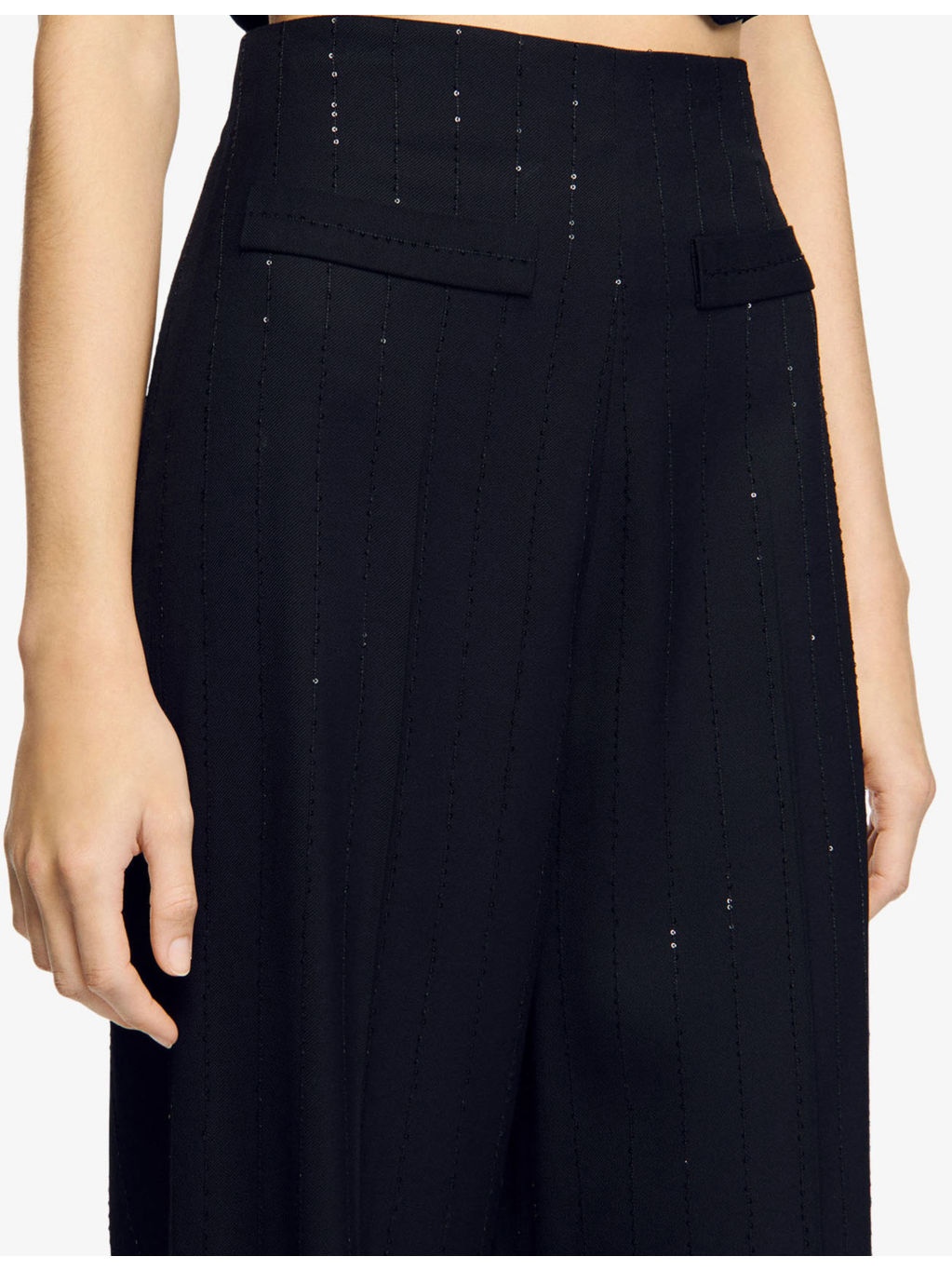 Sequin-Embellished Straight-Leg Woven Trousers - 5