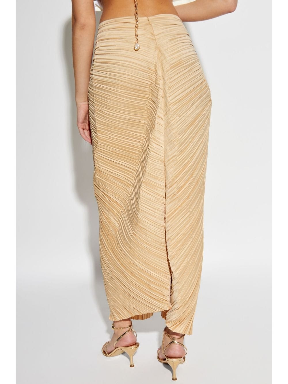 draped-detailed midi skirt - 4