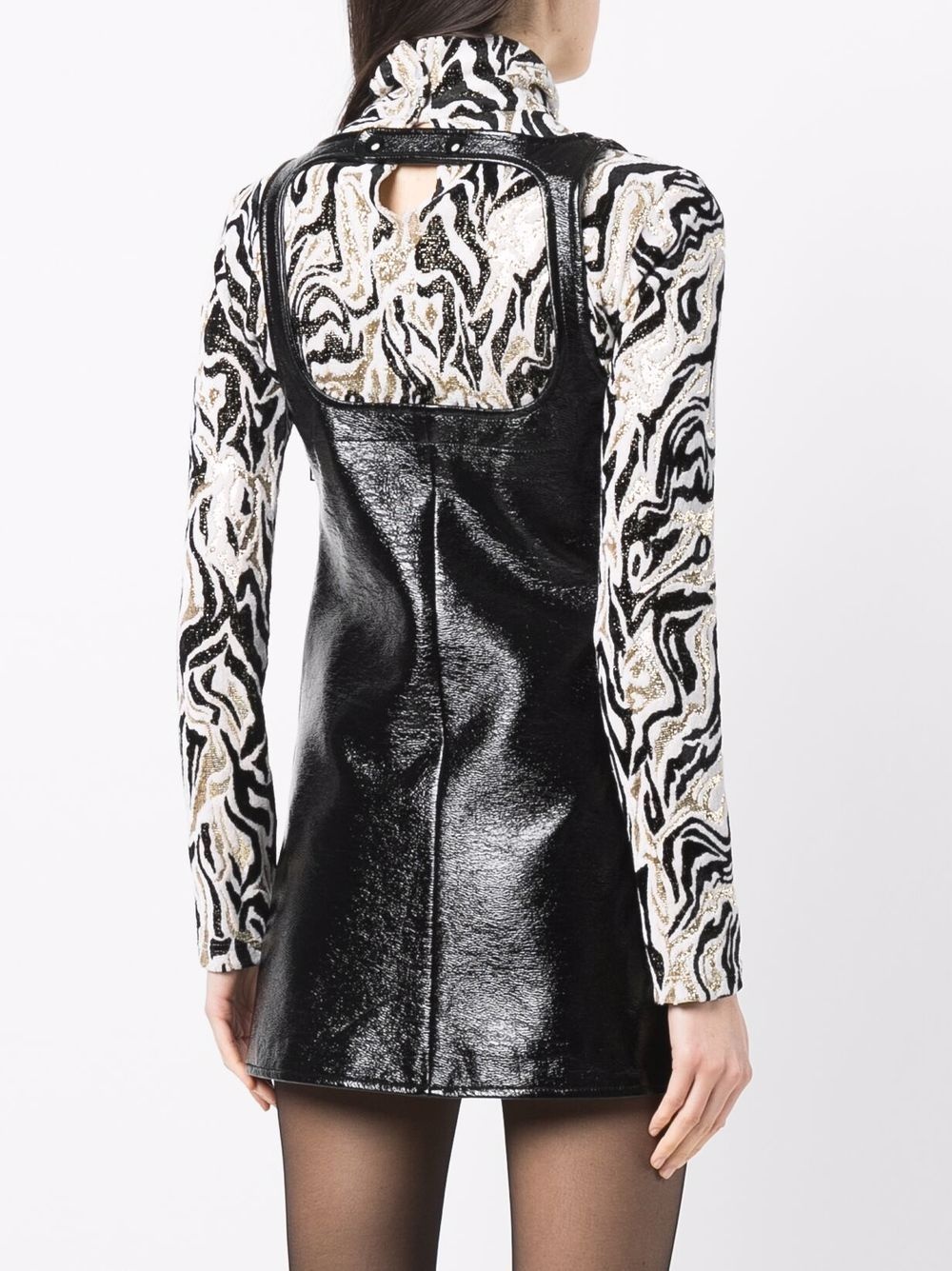 sleeveless vinyl mini dress - 4
