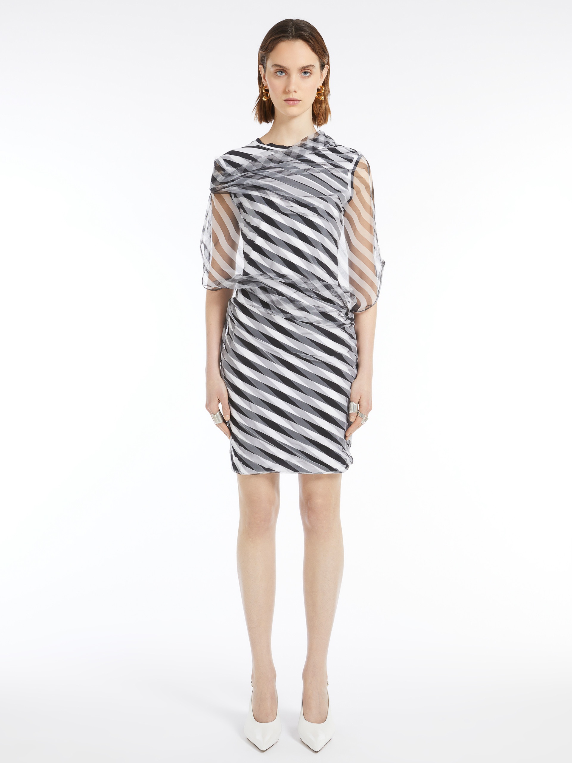 ORESTE Double-layer op-art dress - 3