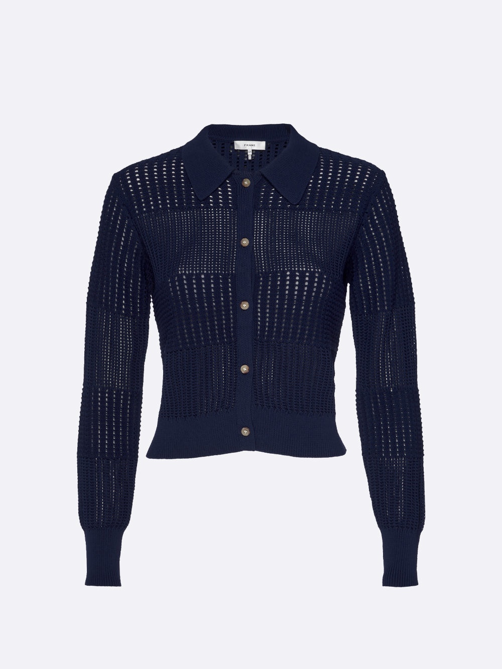 Shrunken Crochet Cardi in Navy - 1