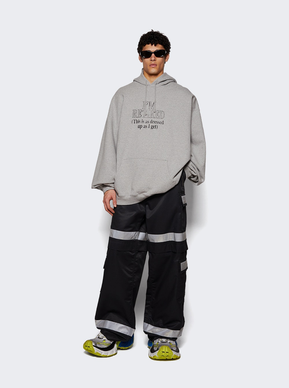 I'm Retired Oversized Hoodie Grey Melange - 2