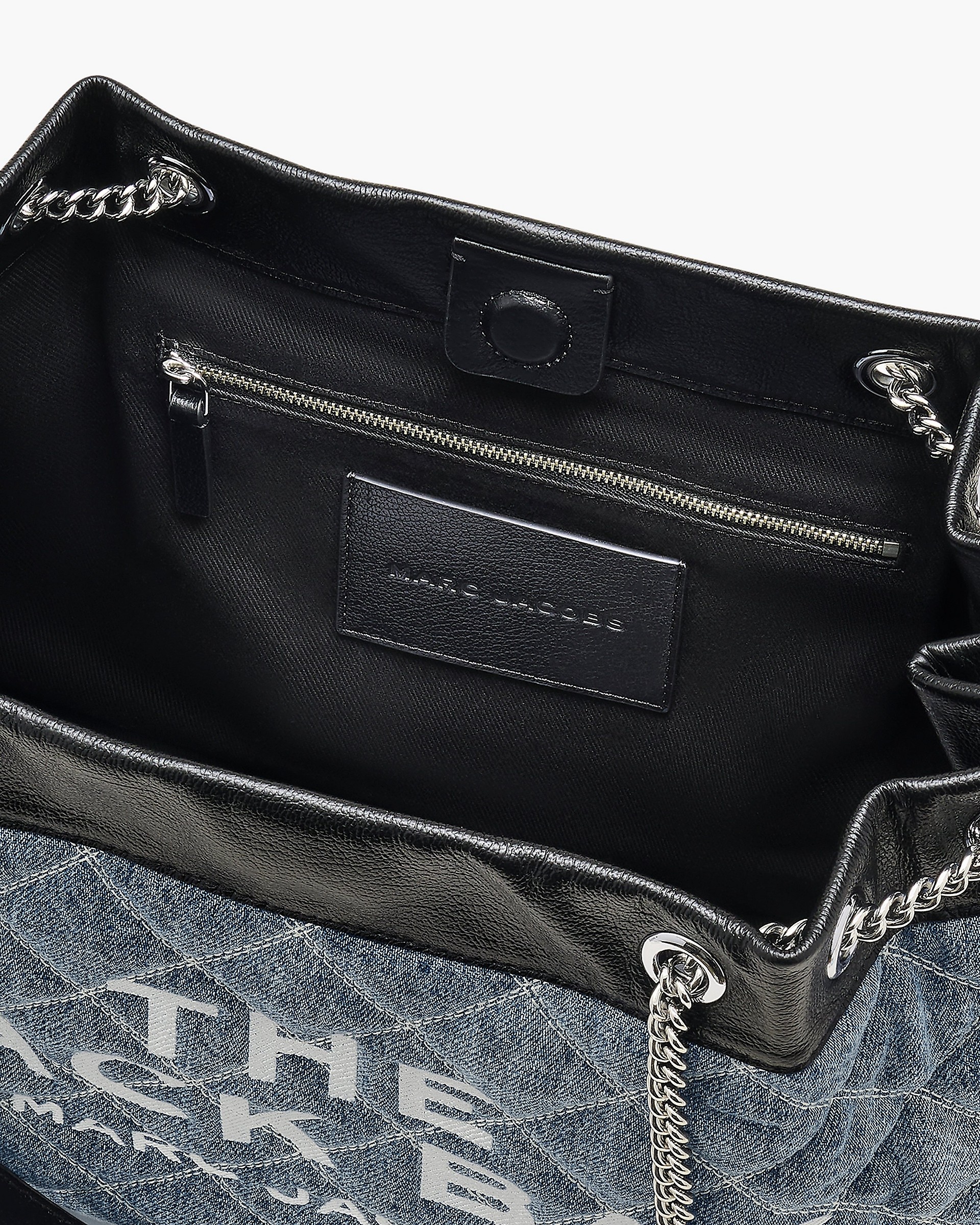 THE QUILTED DENIM LARGE CHAIN SACK BAG - 4
