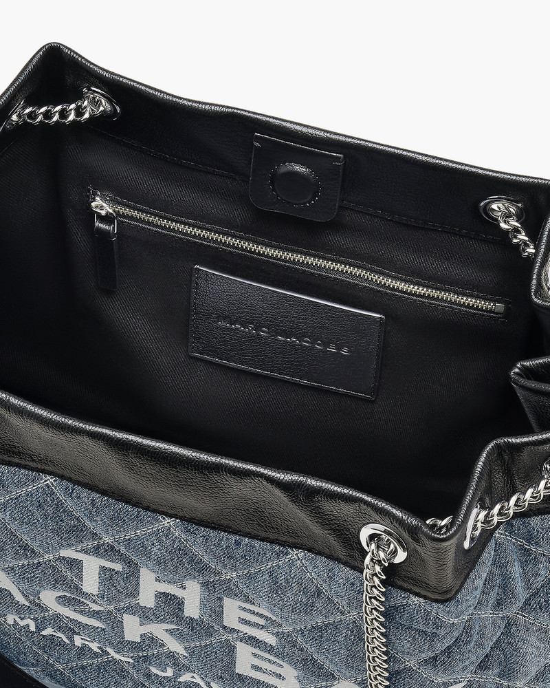 THE QUILTED DENIM LARGE CHAIN SACK BAG 4
