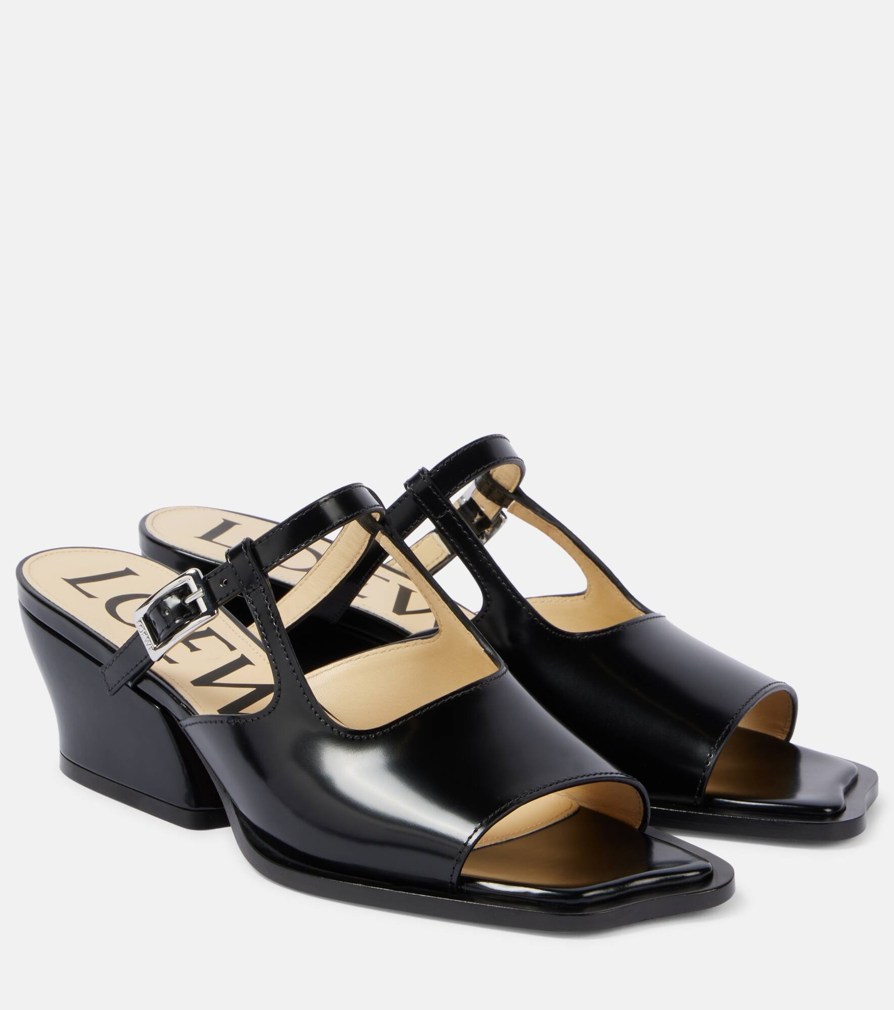 Onda brushed leather mules - 1