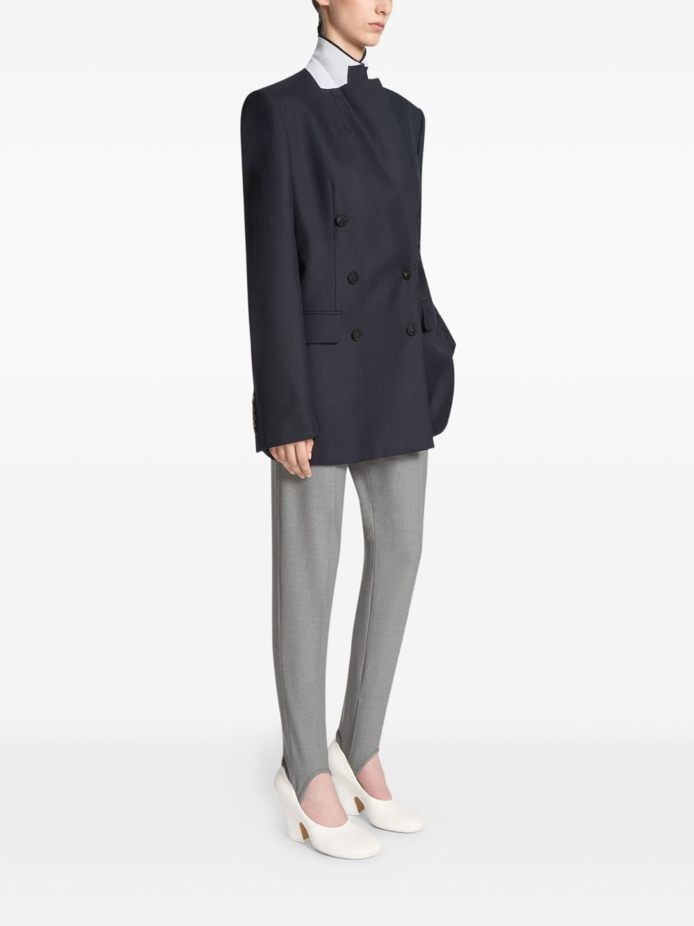 double-breasted wool blazer - 3