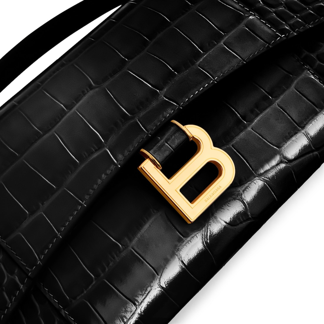 Women's Hourglass Pochette With Chain in Black - 6