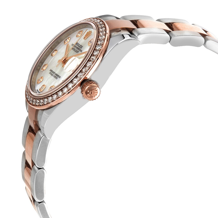Rolex Datejust Mother of Pearl Diamond Dial Automatic Ladies Steel and Everose Gold Oyster Watch 278 - 2