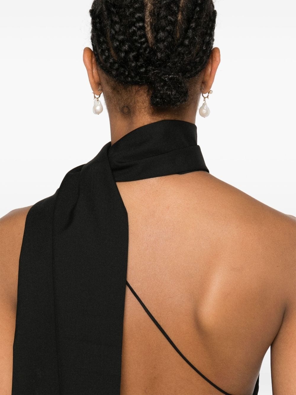 scarf-detail open-back dress - 5