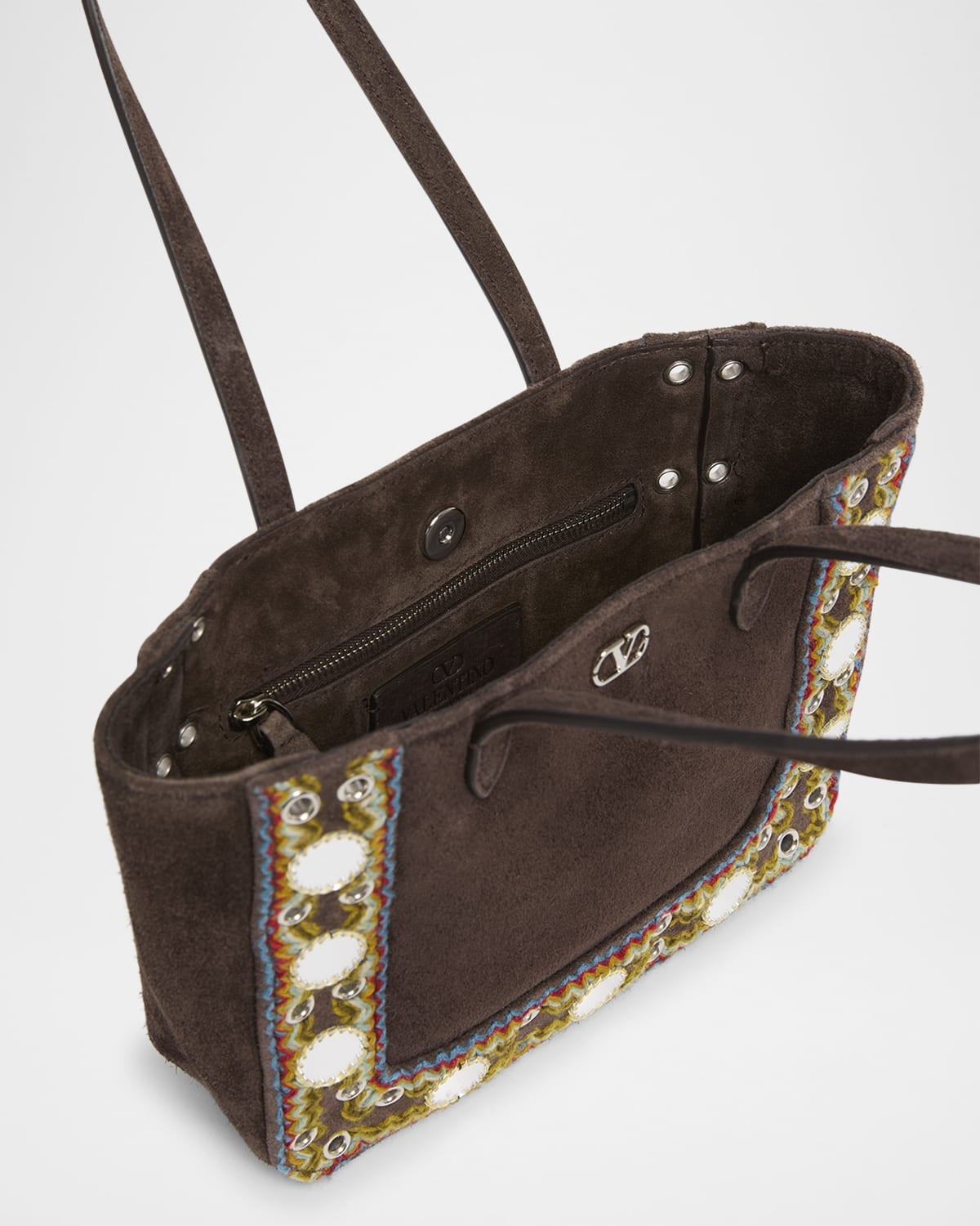 Nellcote Mirror-Embellished Suede Mini Tote Bag - 4
