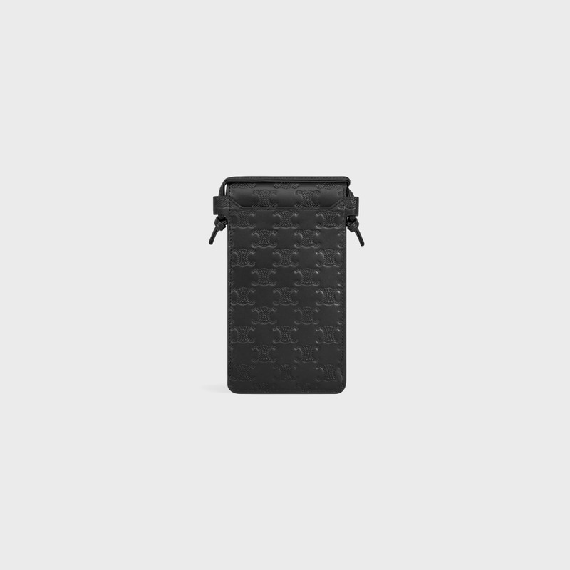 PHONE POUCH in Calfskin with triomphe embossed 3