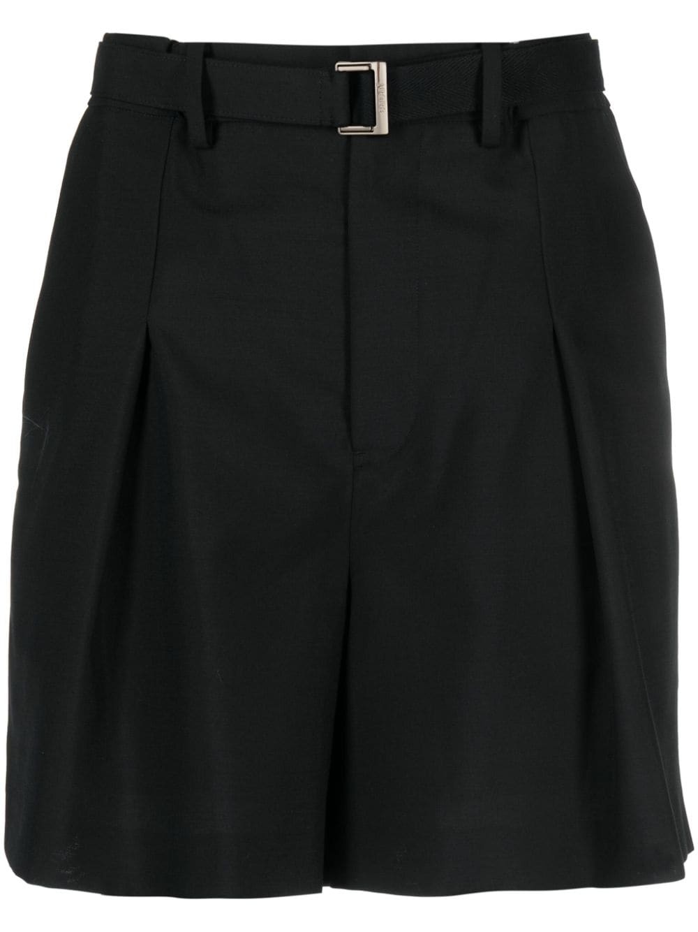 pleated belted shorts - 1