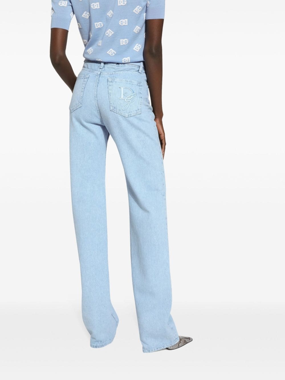 high-waisted slim-legged jeans - 5