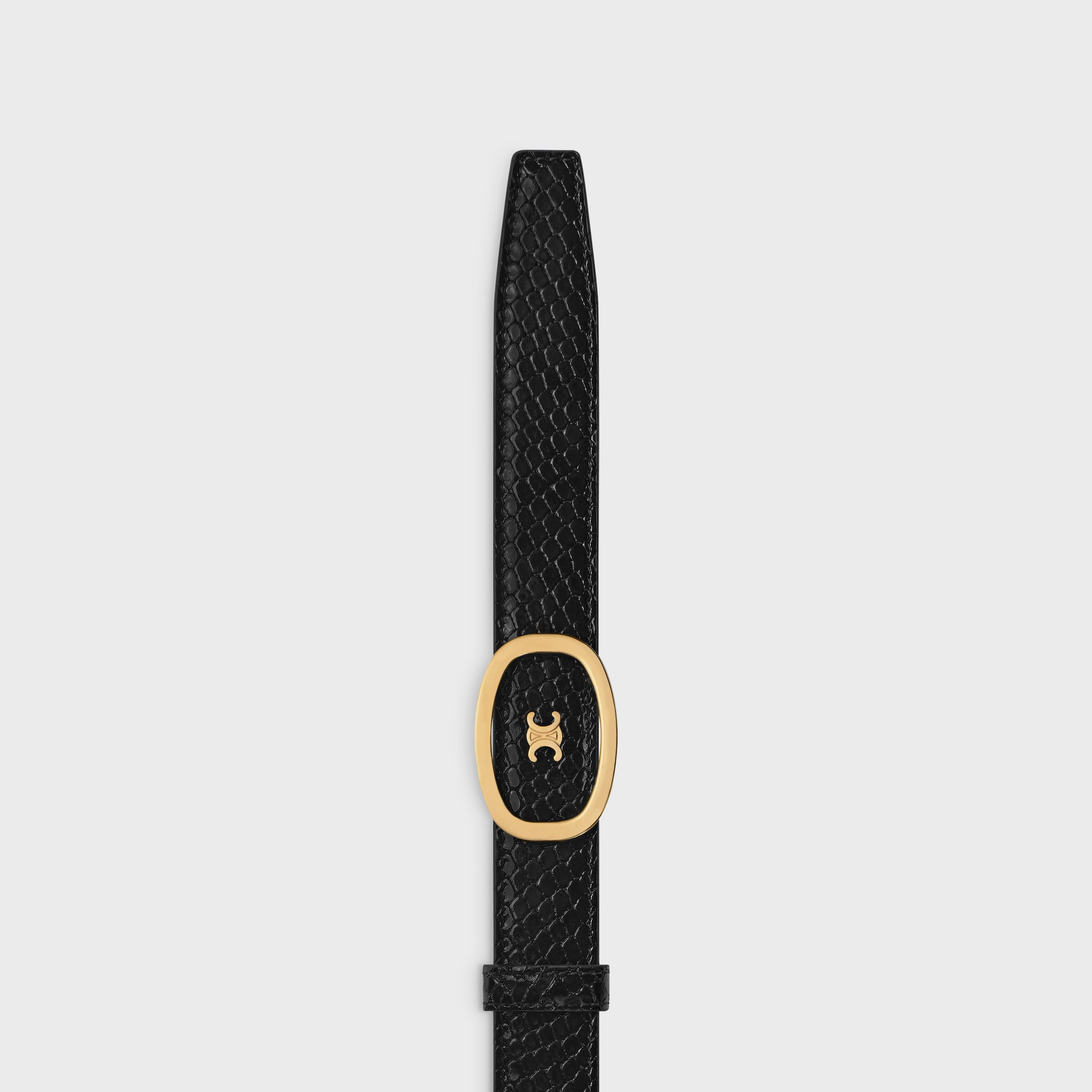 Medium 25MM Reversible Celine Alix Belt  IN PYTHON EMBOSSED CALFSKIN & CROCODILE EMBOSSED CALFSKIN - 5