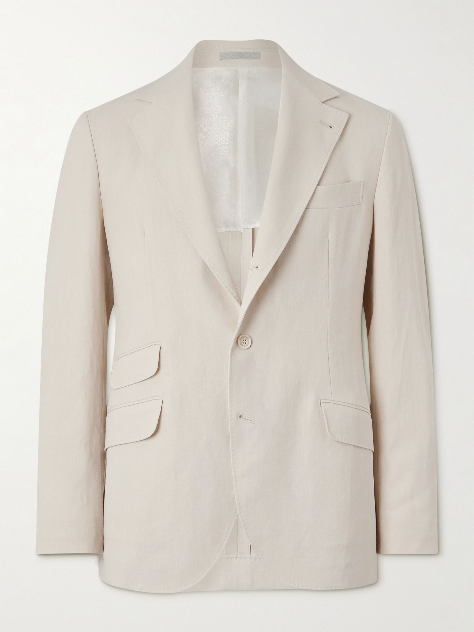 Linen Suit Jacket Beige - 1