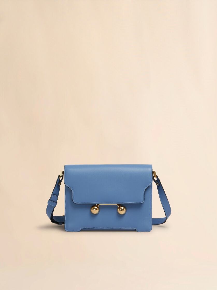 BLUE LEATHER TRUNKAROO MEDIUM SHOULDER BAG - 1