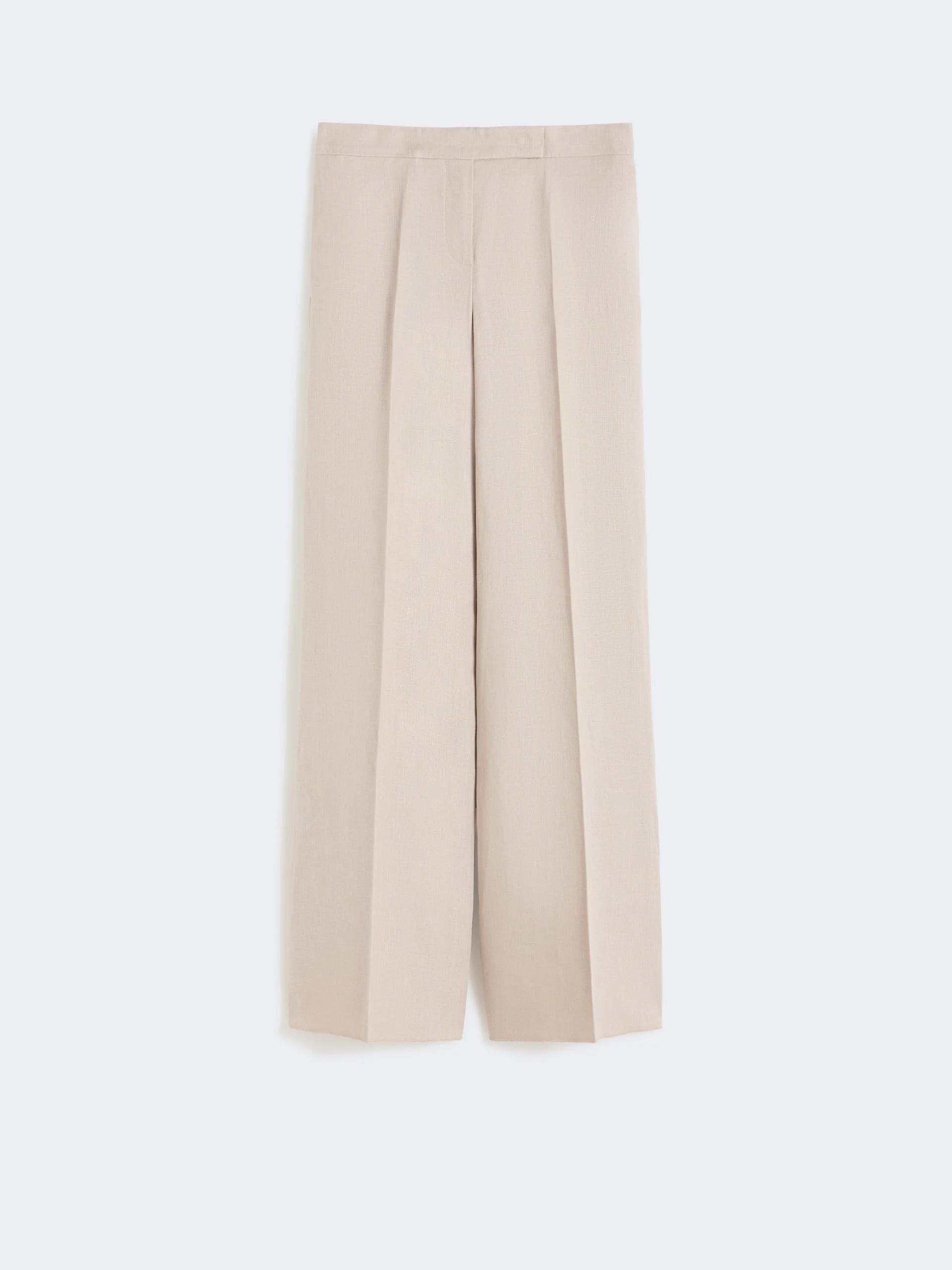 Wide-leg trousers in linen basketweave - SAND - 1