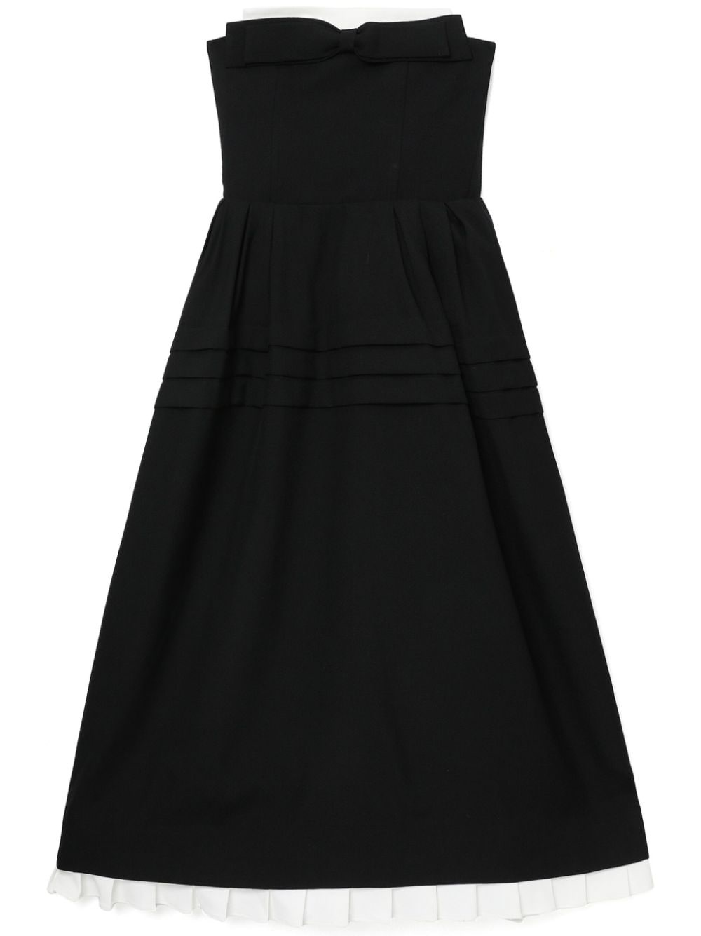 two-tone strapless midi dress - 1