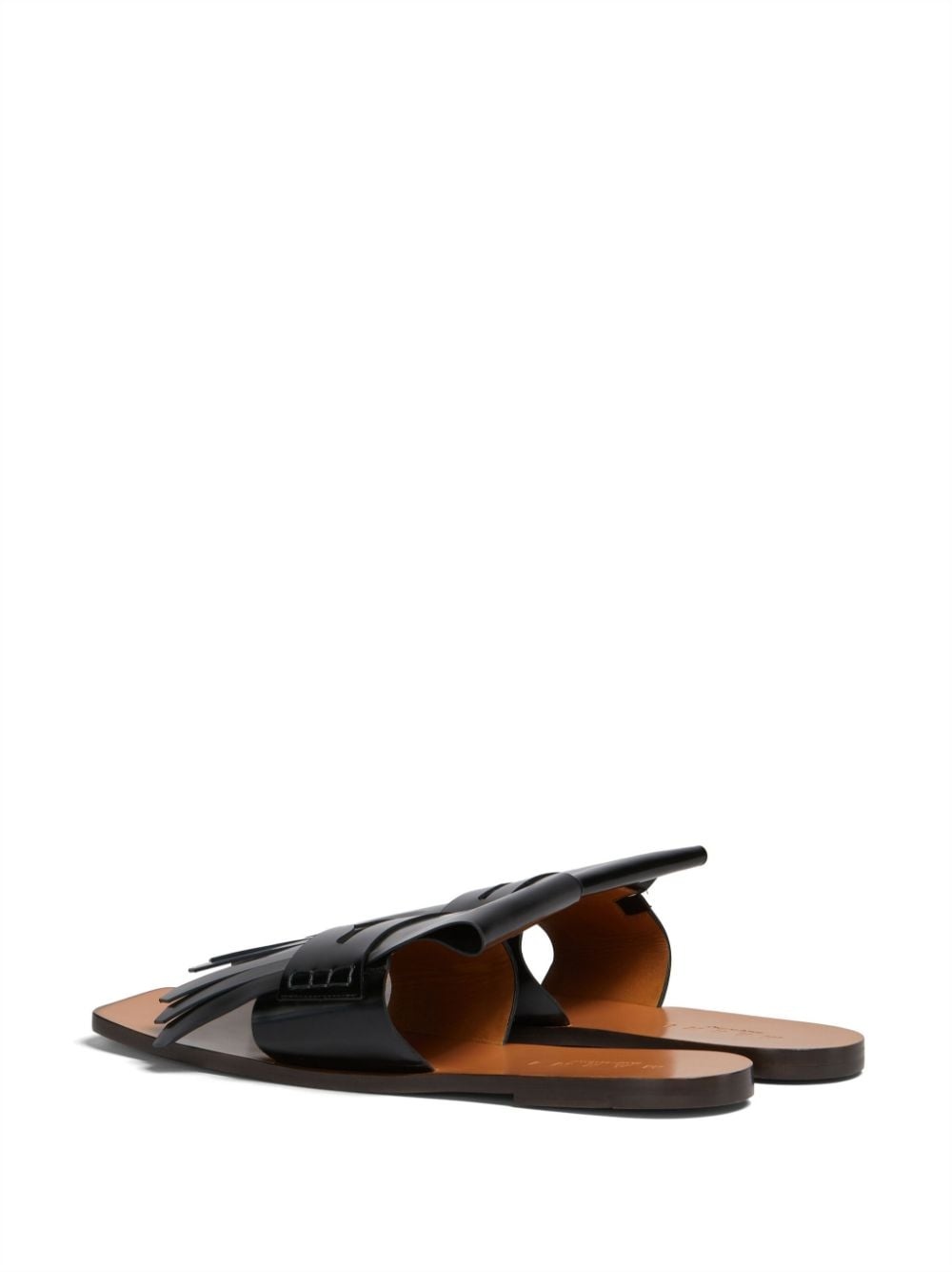 fringed leather flat sandals - 3