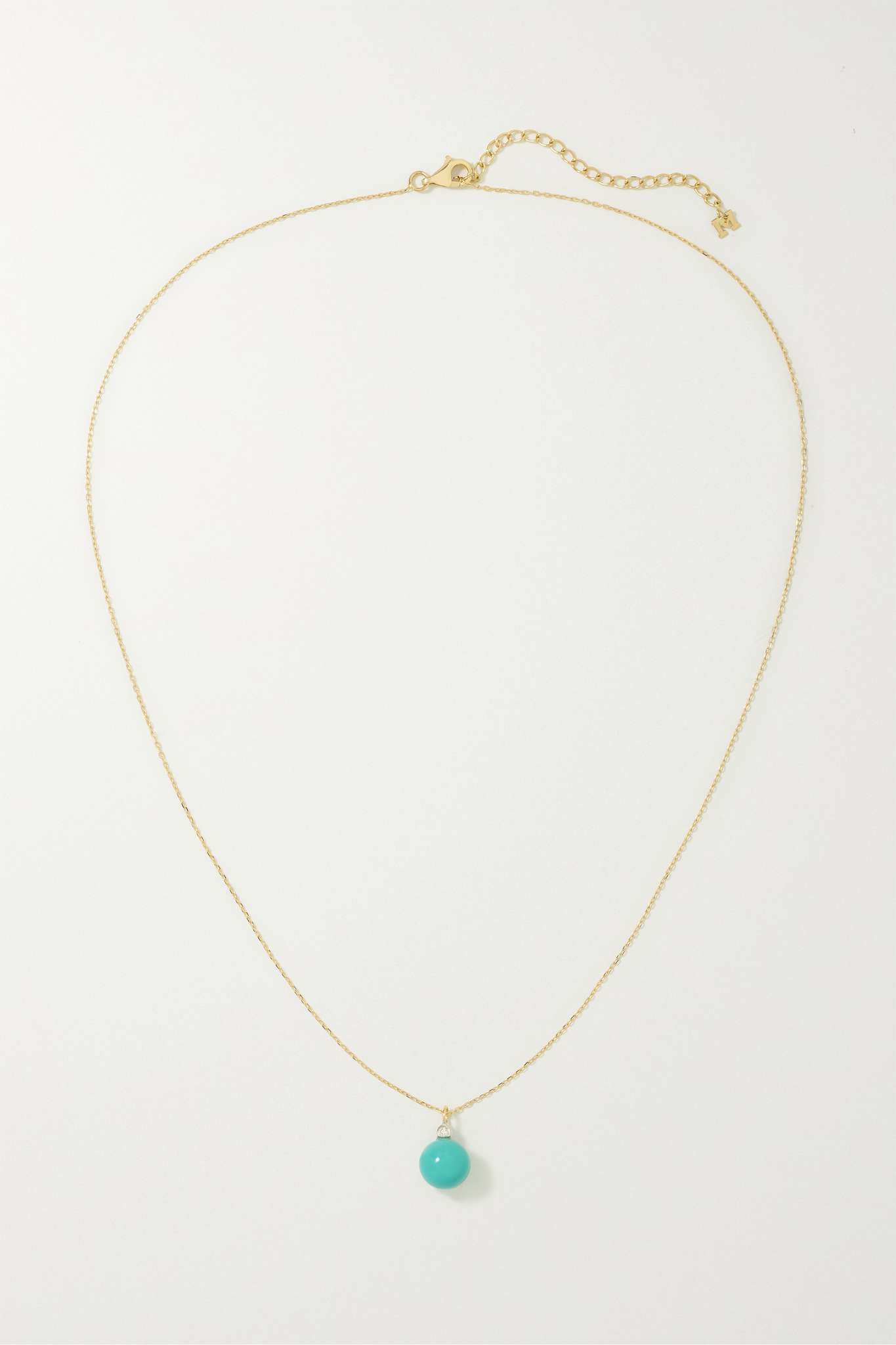 14-karat gold, turquoise and diamond necklace - 4