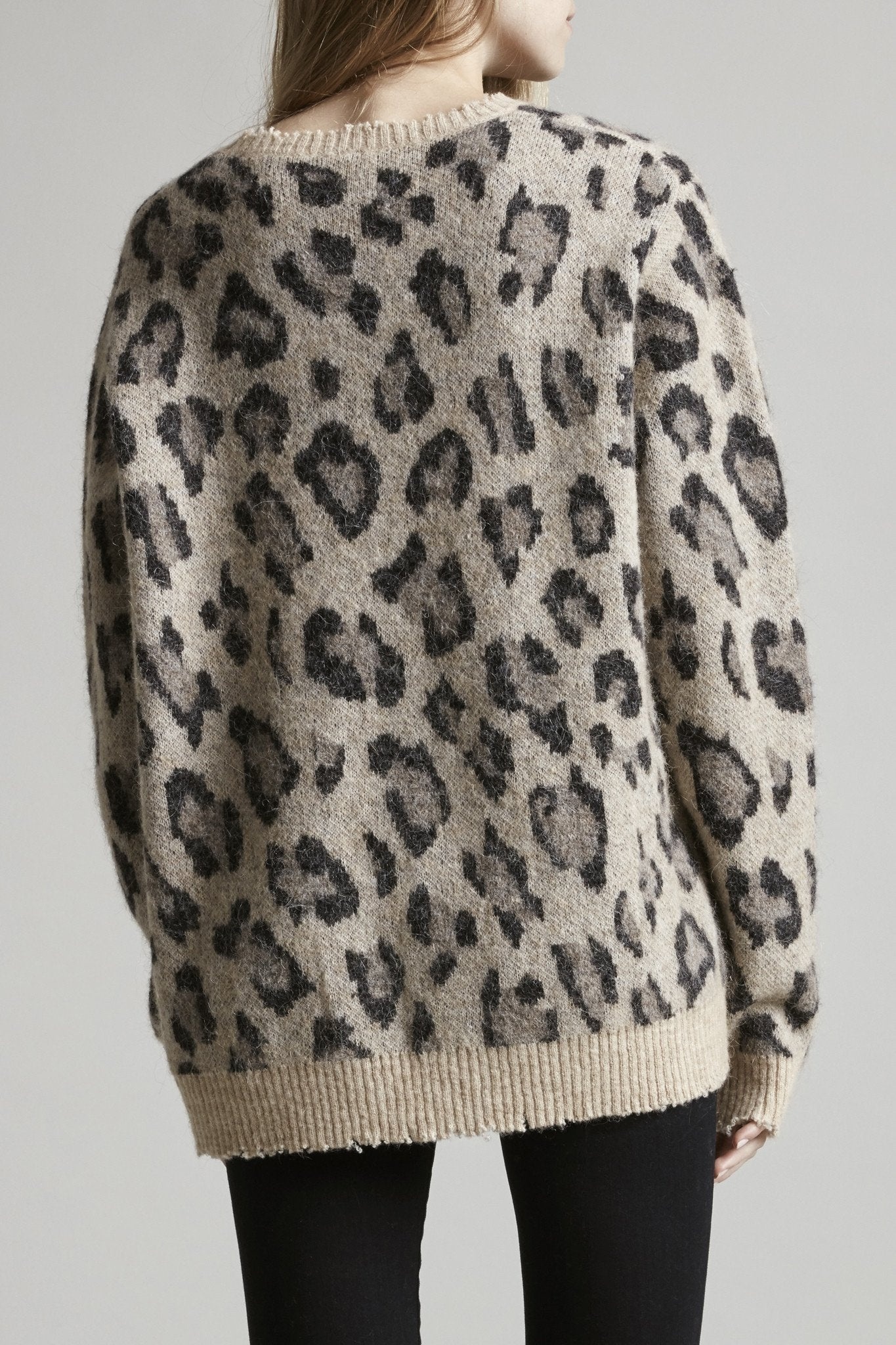 LEOPARD CASHMERE CREWNECK SWEATER - 6