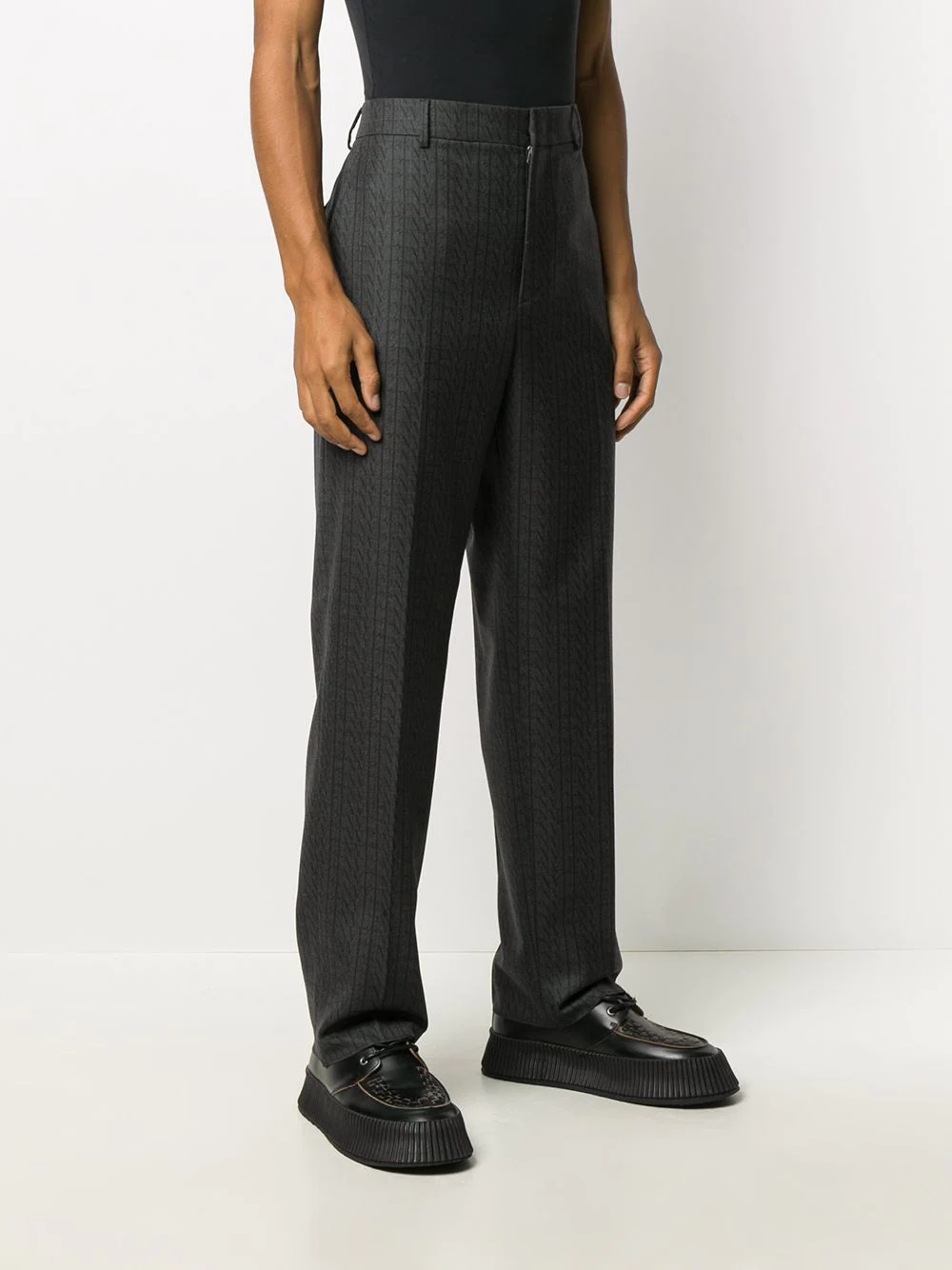 pinstripe wool trousers - 3