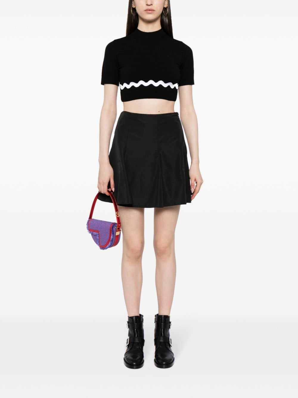 wave-appliquÃ© cropped jumper - 2