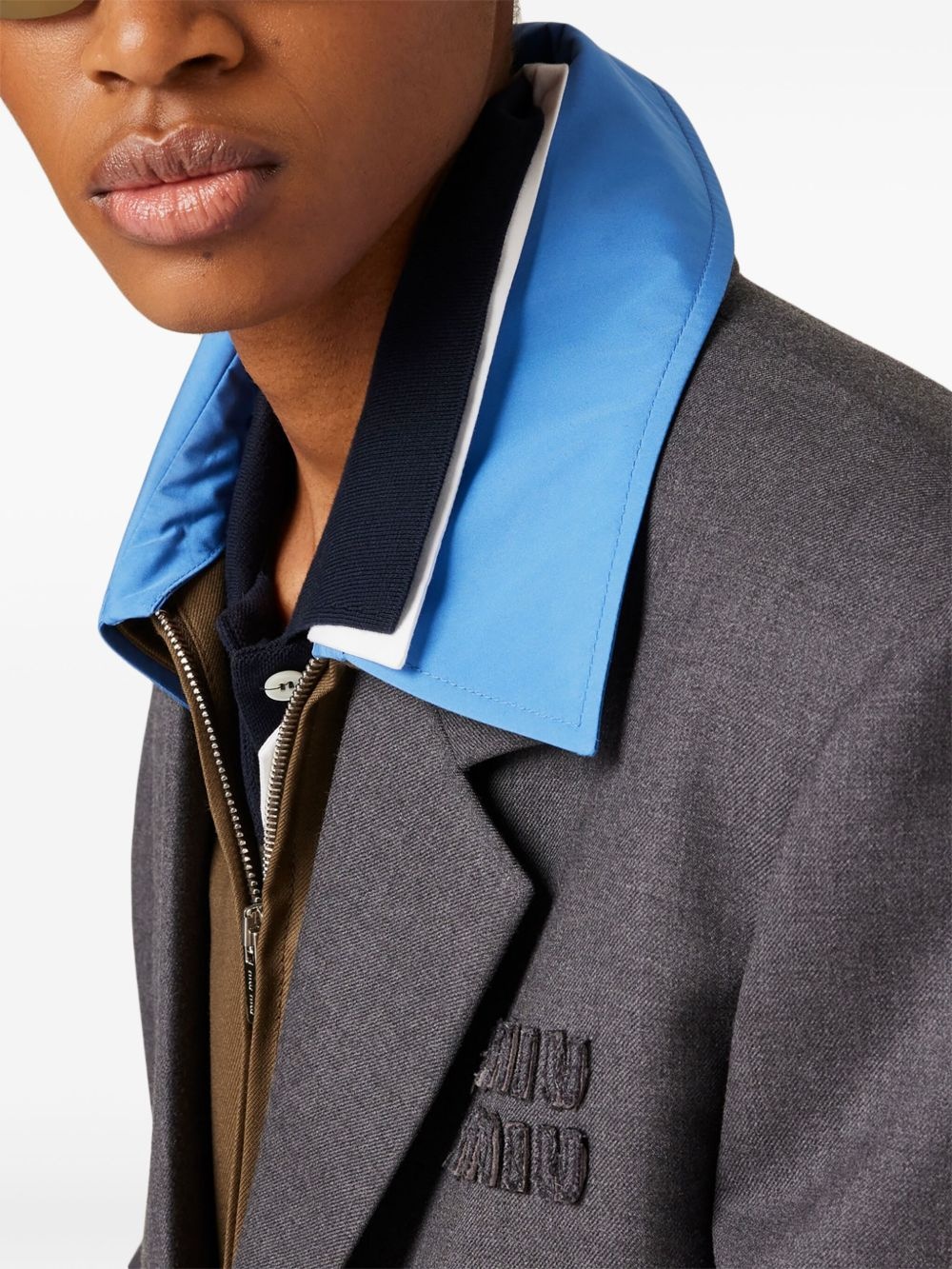 single-breasted gabardine blazer - 5