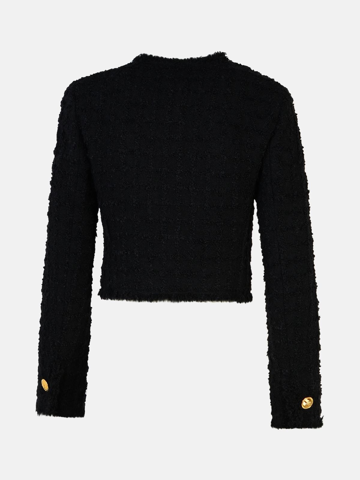 【関税＆送料込み】Versace Black Mohair Blend Jacket Mohair-Blend Single-Breasted Blazer Black | VERSACE CA