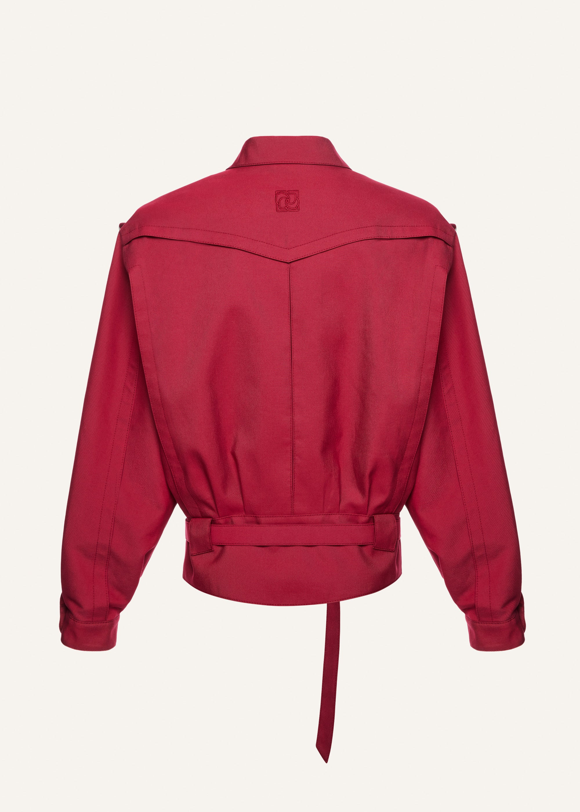 Oversized lyocell jacket in crimson red - 2
