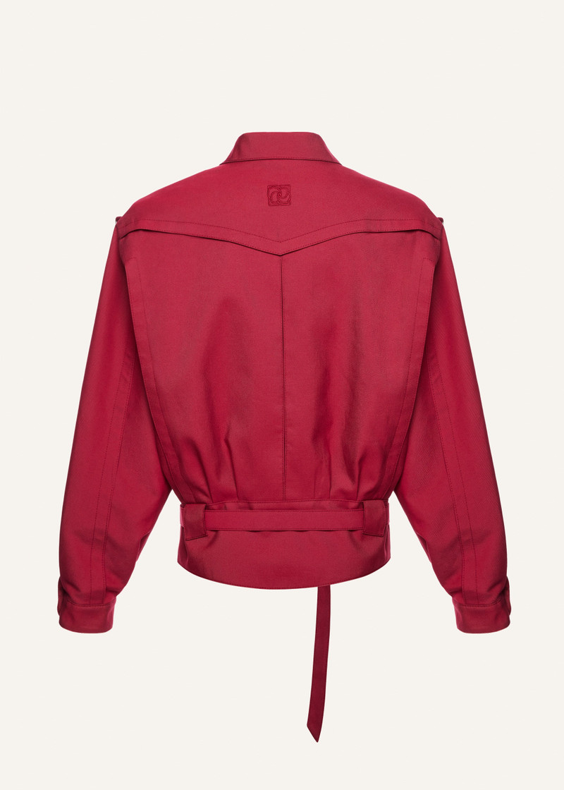 Oversized lyocell jacket in crimson red 2
