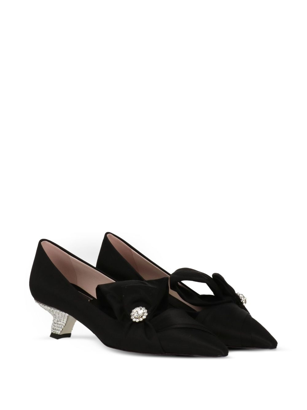 bow-embellished pumps - 2