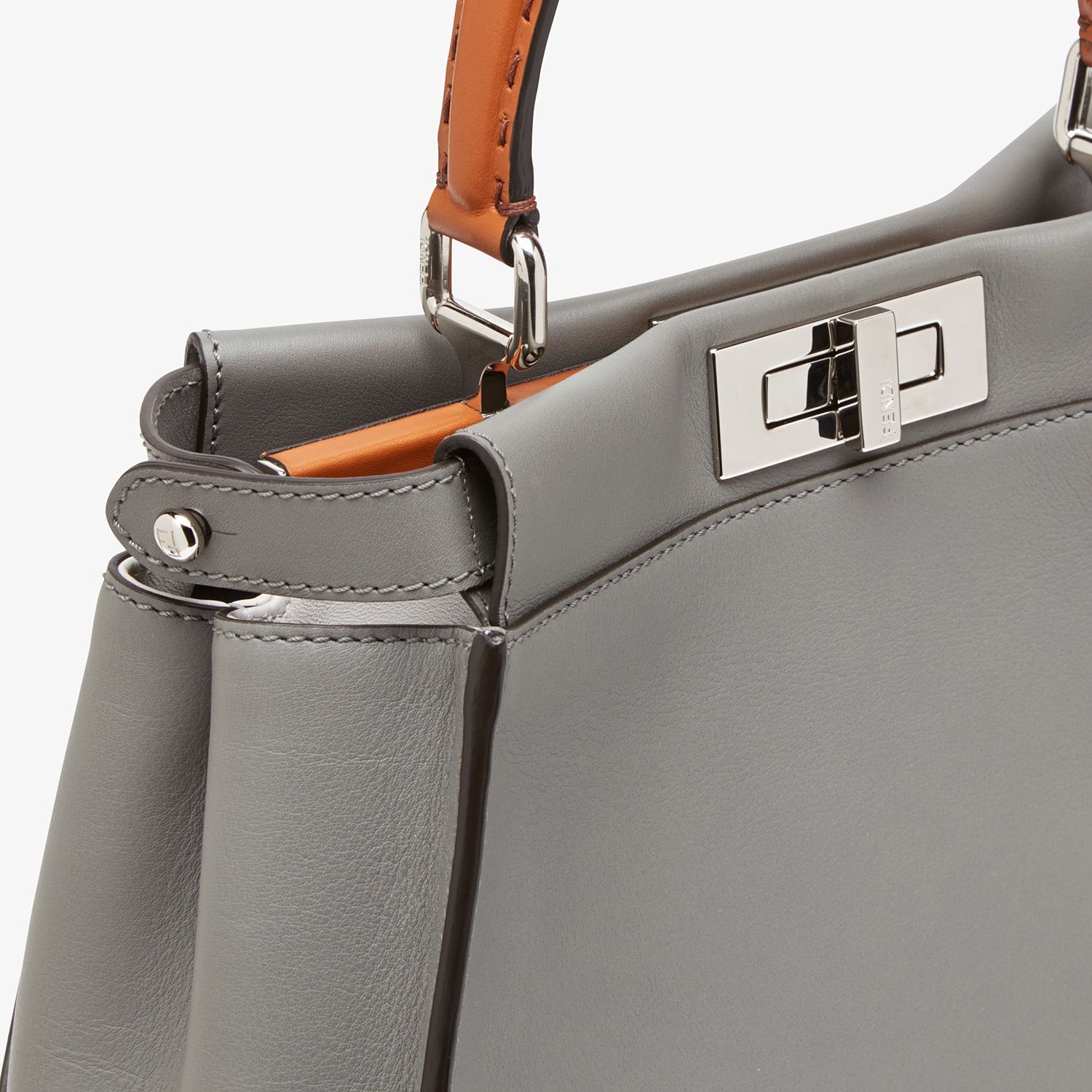 Gray leather bag - 6