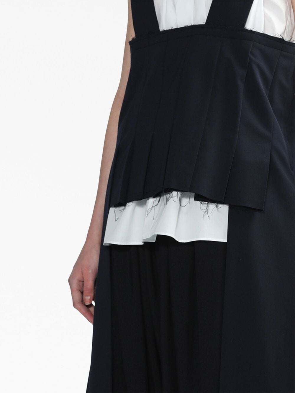 box-pleated ripped-detail dress - 7