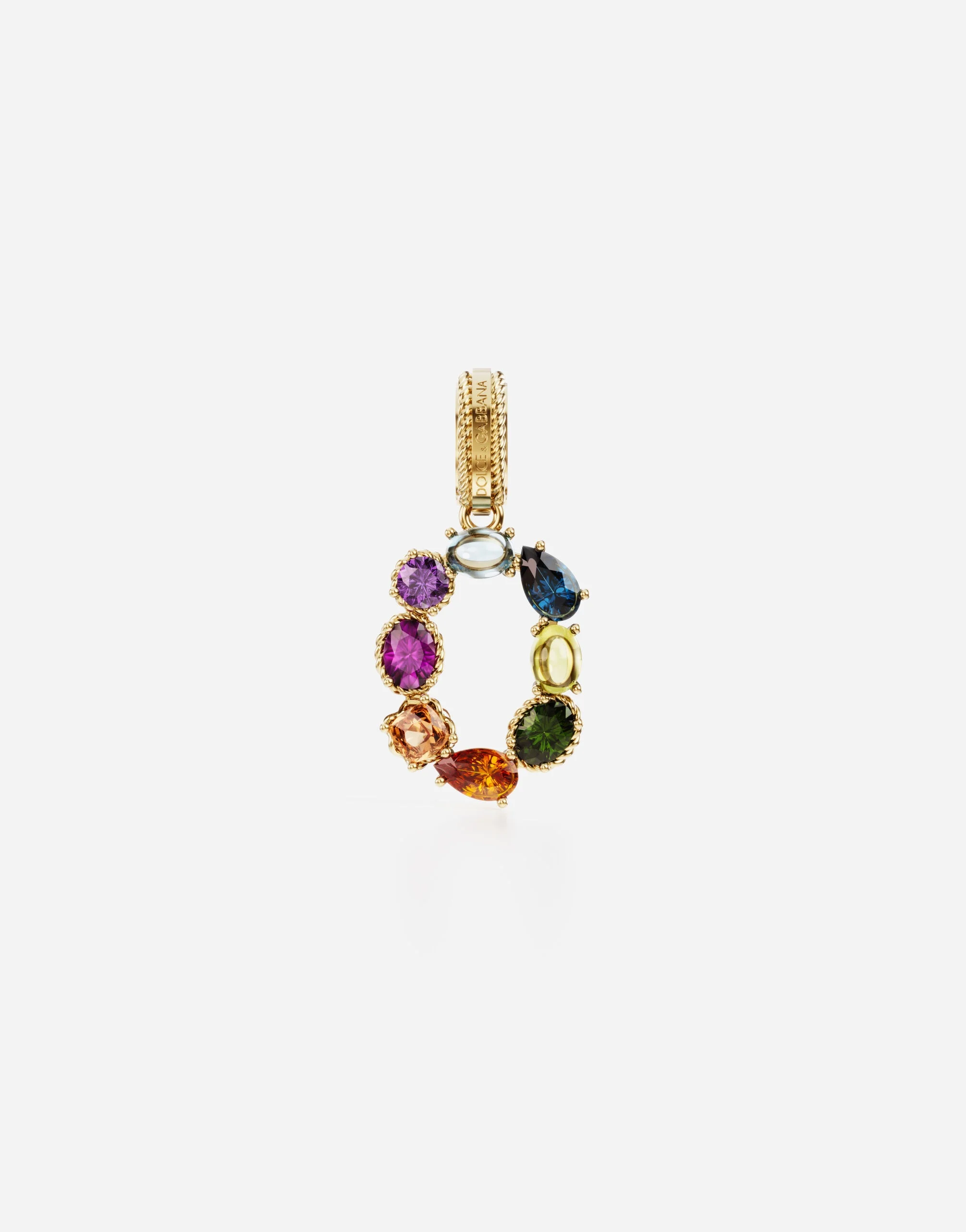 Charm 0 Lettering 18-carat yellow gold and multicolored gems - 1